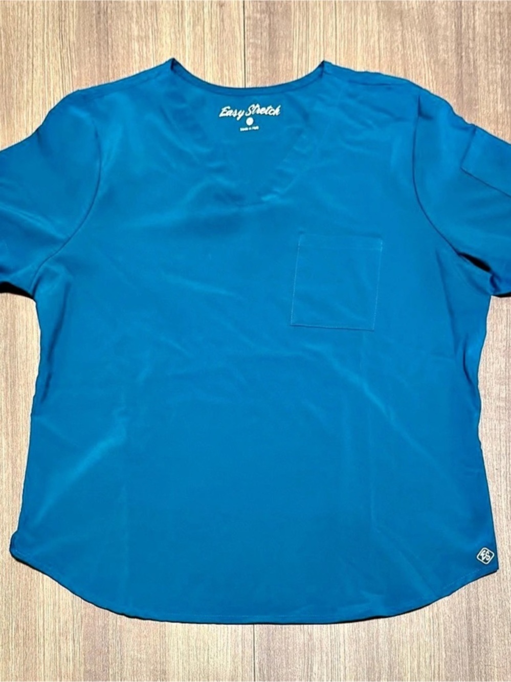 Easy Stretch Caribbean Blue Scrub Top and Pants Set Size XL